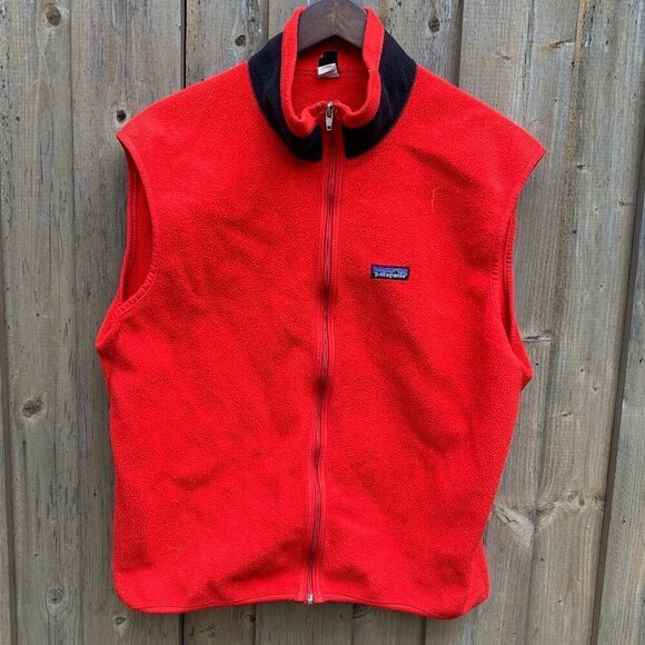Vintage 90s Patagonia Fleece Vest XL Red - Picture 1 of 6